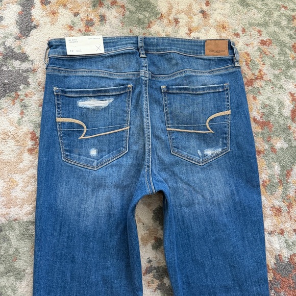 American Eagle Jeans Hi Rise Jegging  Stretch Womens Size 12 Distressed New - Picture 3 of 7